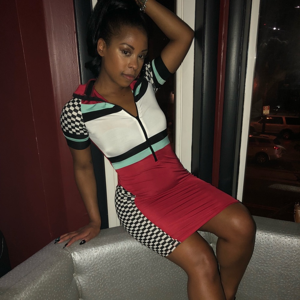 Midi Racetrack bodycon dress